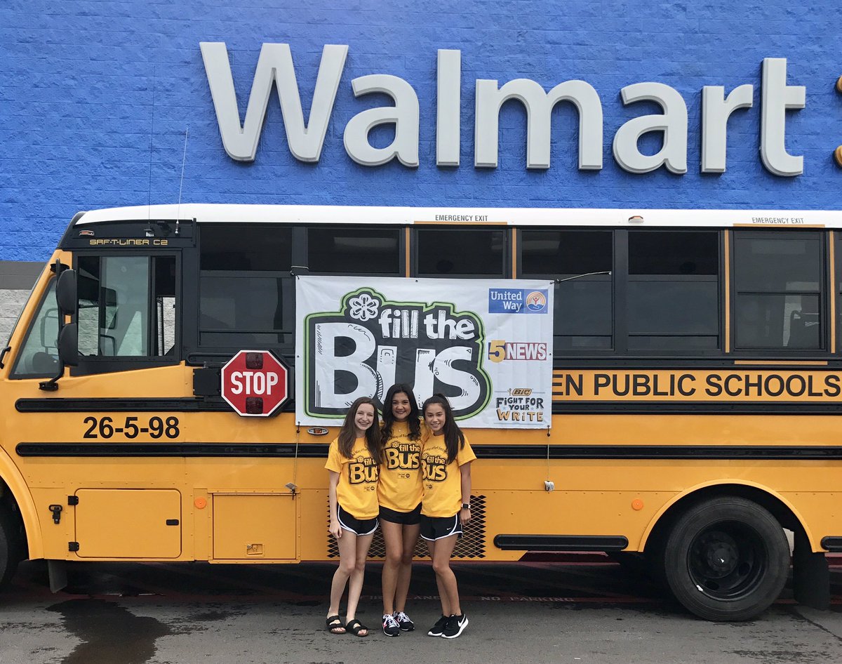 MsH_BTMS's tweet photo. Please help us Fill-the-Bus for area students!! We will be at Van Buren Walmart until 9pm today &amp; 9am-1pm tomorrow! 🖍💚📓✏️📚 #vbsd #Unitedway https://t.co/Ygw3gSrlGQ