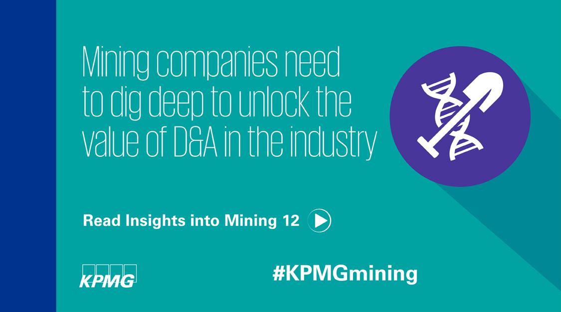 KPMG_Canada's tweet photo. Are #mining companies doing enough to leverage D&A to improve operations? #KPMGmining
https://t.co/g4Ehxc1gPb https://t.co/RupVapOlBf