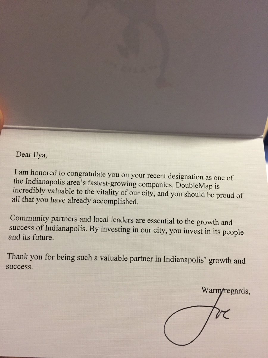 TapRide's tweet photo. Thank you @IndyMayorJoe  for the kind letter! We are proud to be a part of the growth &amp; success of Indy https://t.co/GTN6UOip33