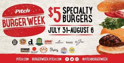 GKCRA's tweet photo. #PitchBurgerWeek starts today! Enjoy $5 specialty burgers at participating restaurants including multiple members: https://t.co/wqFIVFlUlt https://t.co/S150EqgjEn