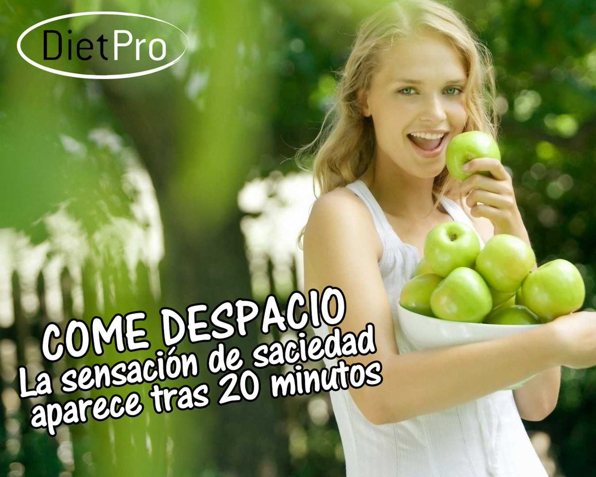 DietPro_metodo's tweet photo. Come despacio. La sensación de saciedad sólo aparece después de 20 minutos 💪 #Dietpro #motivación #dieta https://t.co/zQWD4sQdkO