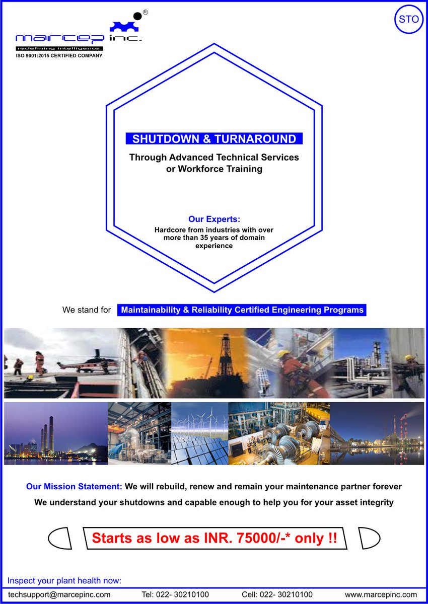 Marcepinc1's tweet photo. #services @ https://t.co/0Krkgu4fOT
#shutdown #turnaround #maintenance #API571 #CUI #engineering #makeinindia #maintenance #assetintegrity https://t.co/iB4J5NG74p