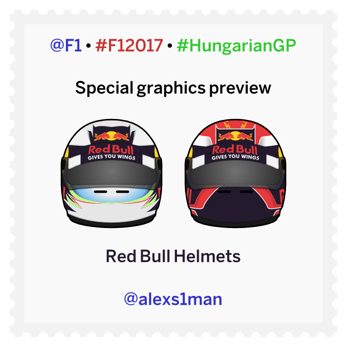 alexstanger1993's tweet photo. Here's the front view of my 2017 Red Bull helmet designs 😊 #F1 #F1Friday #HungarianGP #Red13ull https://t.co/zTyXWTemxJ