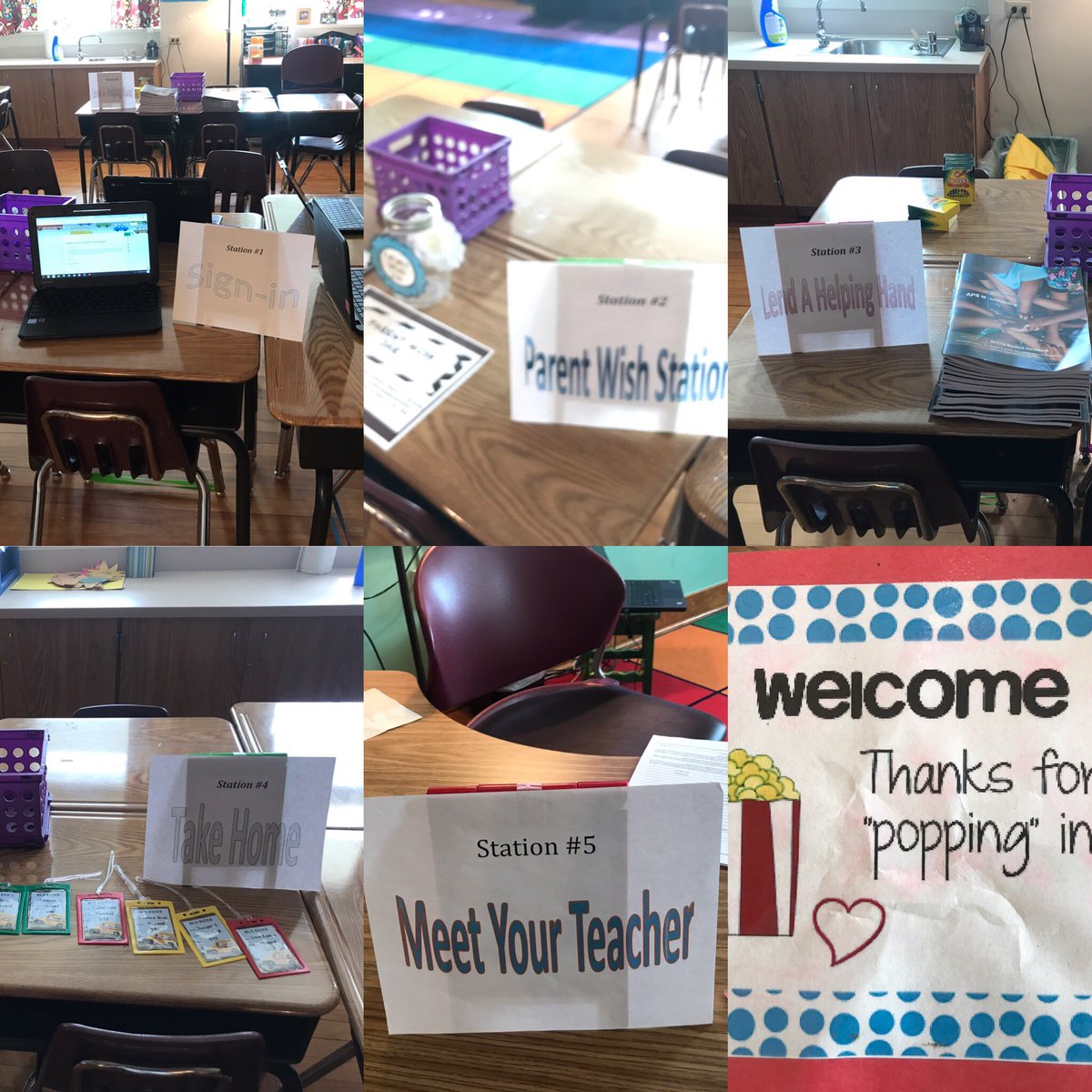 edtech_lynn's tweet photo. How cute is this @apsupdate meet & greet @APSLinRockets with new teacher #MsHoward ? 1st station @APSInstructTech #ChromeBook/Google Form 👌🏻 https://t.co/VhNoOMVYyS