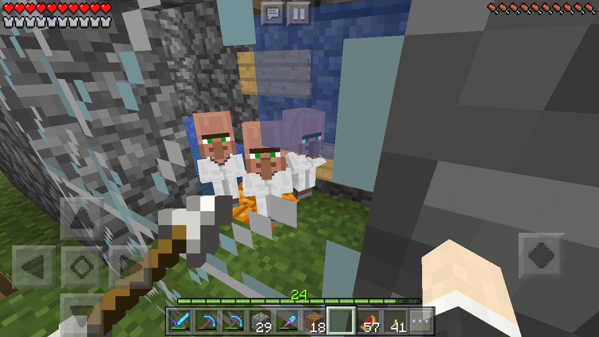 瞑歌 ゲームと料理と折り紙と 村人ガチャ１回目 パン18個分 なんだかとても幸先が良いようです マイクラpe