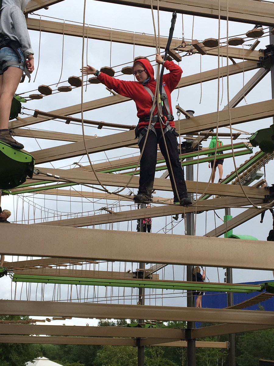 Denmark2017's tweet photo. What a fantastic day we had at Danfoss Universe pretending to be monkeys etc... even the leaders had fun  @GirlguidingMids #SL2017 https://t.co/KBuB1xUwln