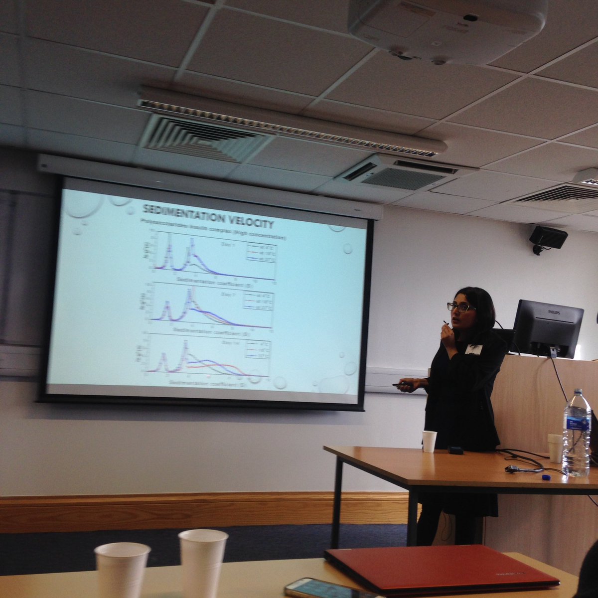 auc2017's tweet photo. Shahwar Jiwani presenting her AUC analysis of polysaccharide-insulin complexes: the effect of storage temperature &amp; duration on stability. https://t.co/1h63dEDRVI