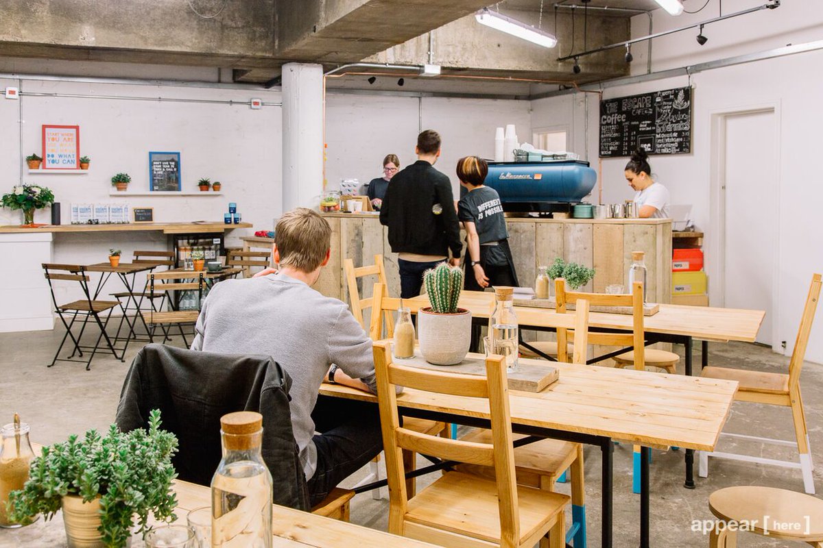 benkeene's tweet photo. Big shout out to Natalie & everyone who worked at the popup #EscapeCafe over the last 3 months - you woke-up the working world & a lot more https://t.co/O9Gzn8Phka