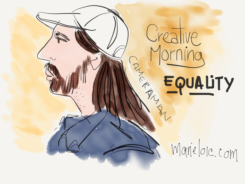 Cameraman de la <a href="/lacorptweet/">la corp</a> pour la conférence #CMequality de <a href="/Montreal_CM/">CreativeMornings/MTL</a> avec @gsoftgroup #MTLCM #madewithpaper