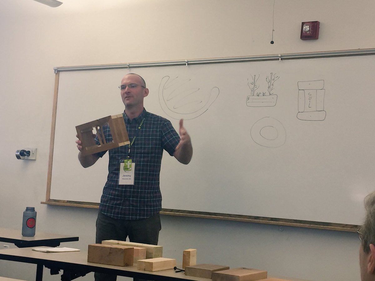 VidyaTikku's tweet photo. @AlistairJeremy from @TrusteesBoston teaching how to build #AcessibleGardenBeds @ACGA_CommGarden #ACGA17 #Hartford https://t.co/nlj6qWBRk6