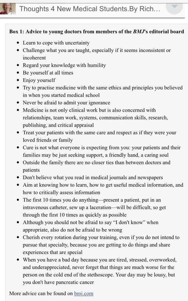epmonthly's tweet photo. #TipsForNewDocs from @bmj_latest ed board HT @DrWaiSun @FutureDocs -ST https://t.co/B7GjV5gVlI
