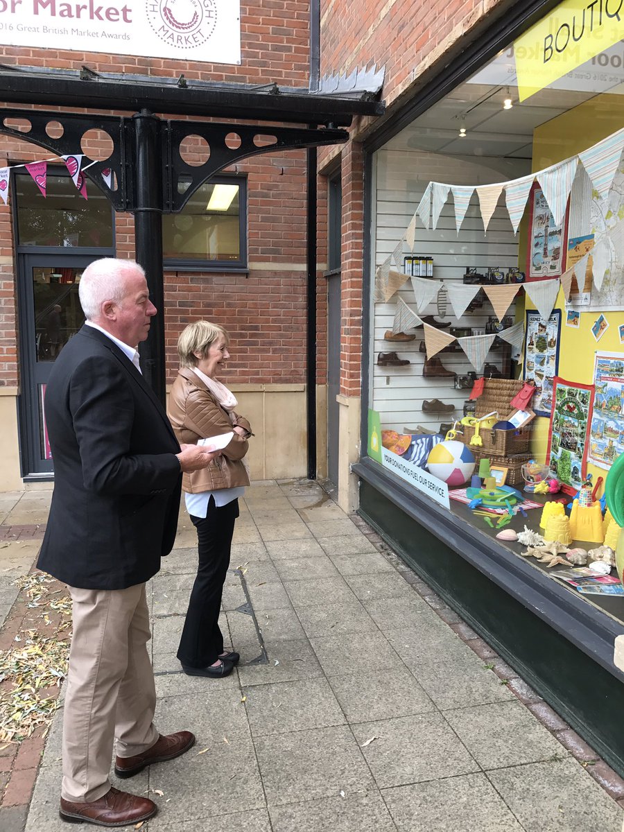 SpiritofHarboro's tweet photo. Judging underway for best dressed window at Harborough by the Sea! https://t.co/S8svbcWiKP