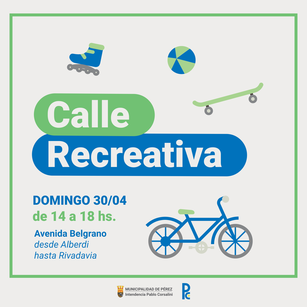 Perez_Cdad's tweet photo. 📢 ¡El domingo hay Calle Recreativa!

Clase de salsa, deportes, teatro infantil y feriantes. Control de glucemia, presion y test de VIH. https://t.co/per39hhnlq
