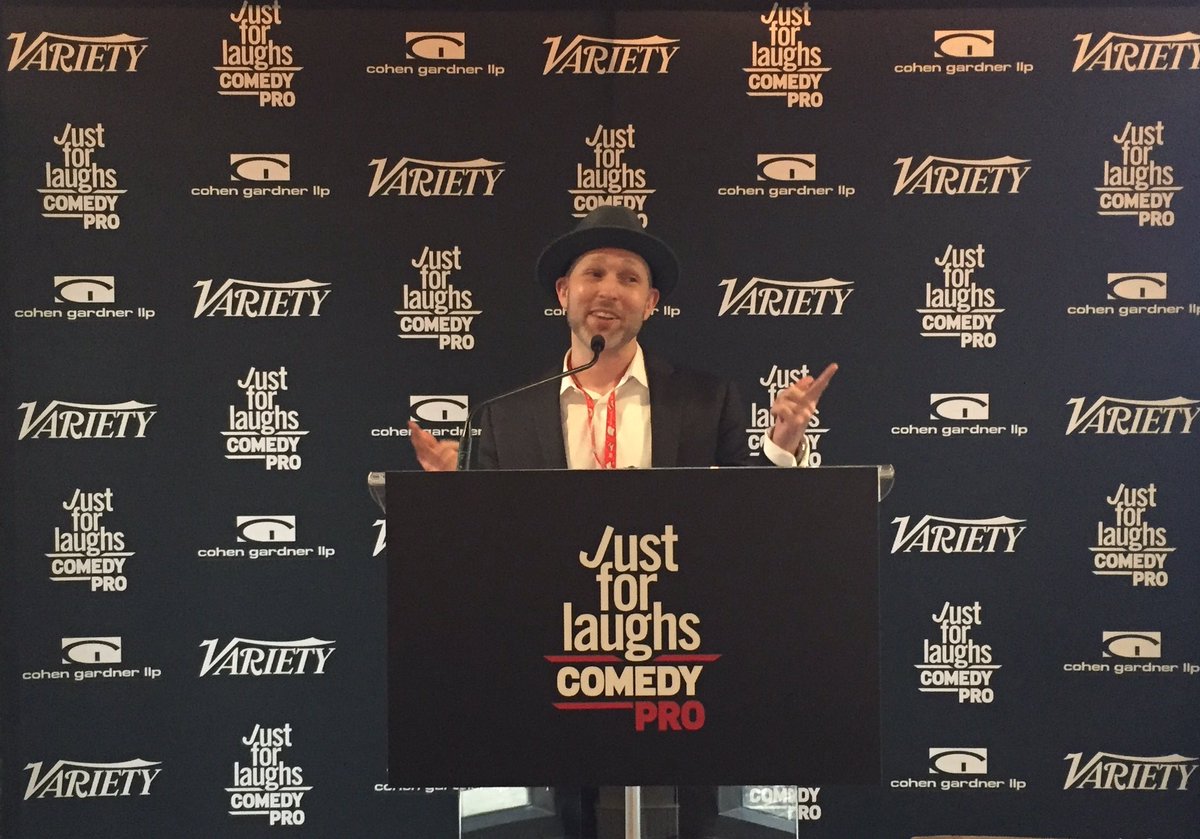 Jeff_B_Cohen's tweet photo. When speaking to audience of comedians and comedy professionals, never lead with a joke... 😄 @Variety @justforlaughs #10ComicstoWatch https://t.co/peI5LDINaR