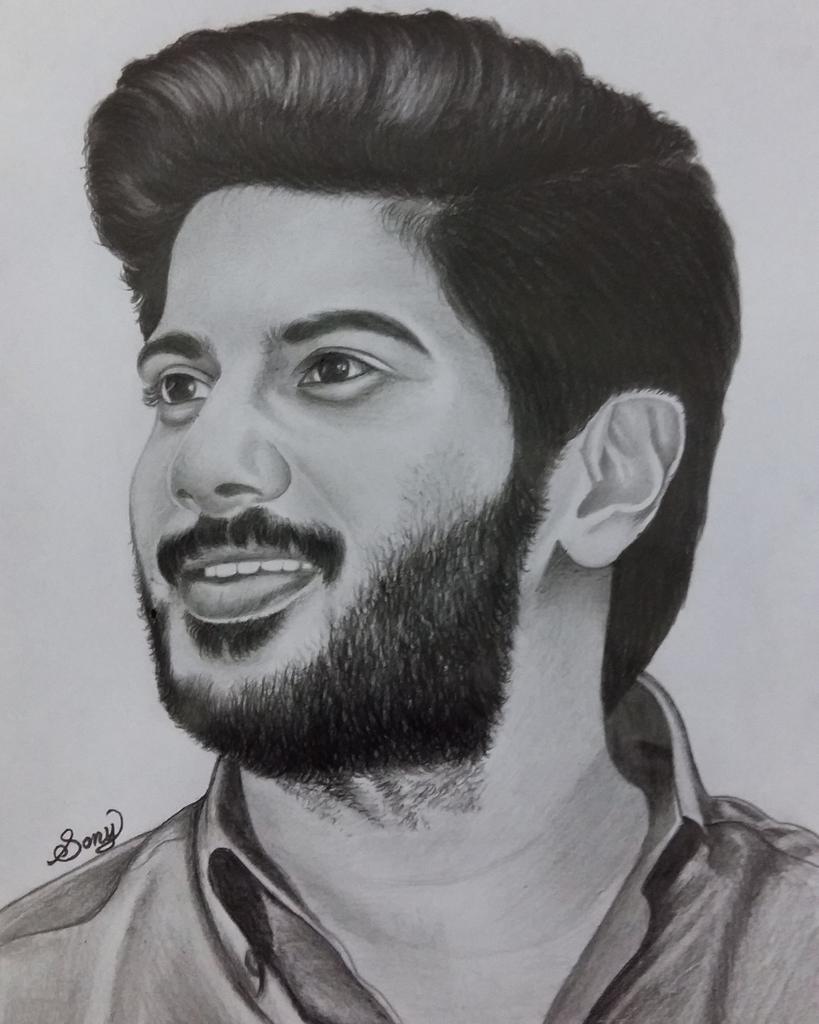 SonyKm1's tweet photo. @dulQuer hai dear DQ bro..Happy Bday to u. 😍 It's my latest pencil art..Bday gift 😍 https://t.co/eGIo36mEsk