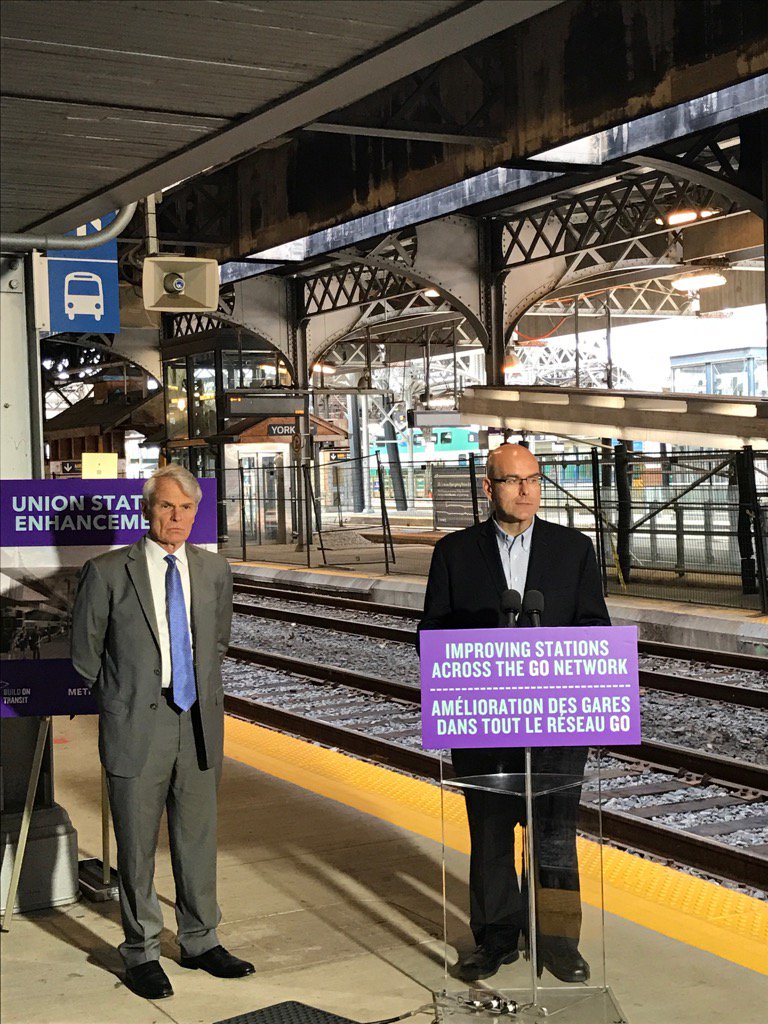 StevenDelDuca's tweet photo. At #UnionStn announcing progress on enhancement work at Union and bids for early works at stations across the network https://t.co/OpRx2Oc7MV
