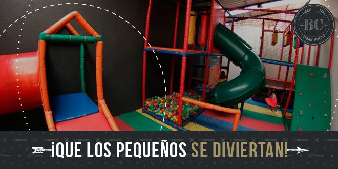 BeefCapital's tweet photo. Contamos con área de juegos para que los niños se diviertan y también pasen un buen rato. #BCBeefCapital #Celaya #Irapuato #Restaurante https://t.co/9PrUjVyx4o
