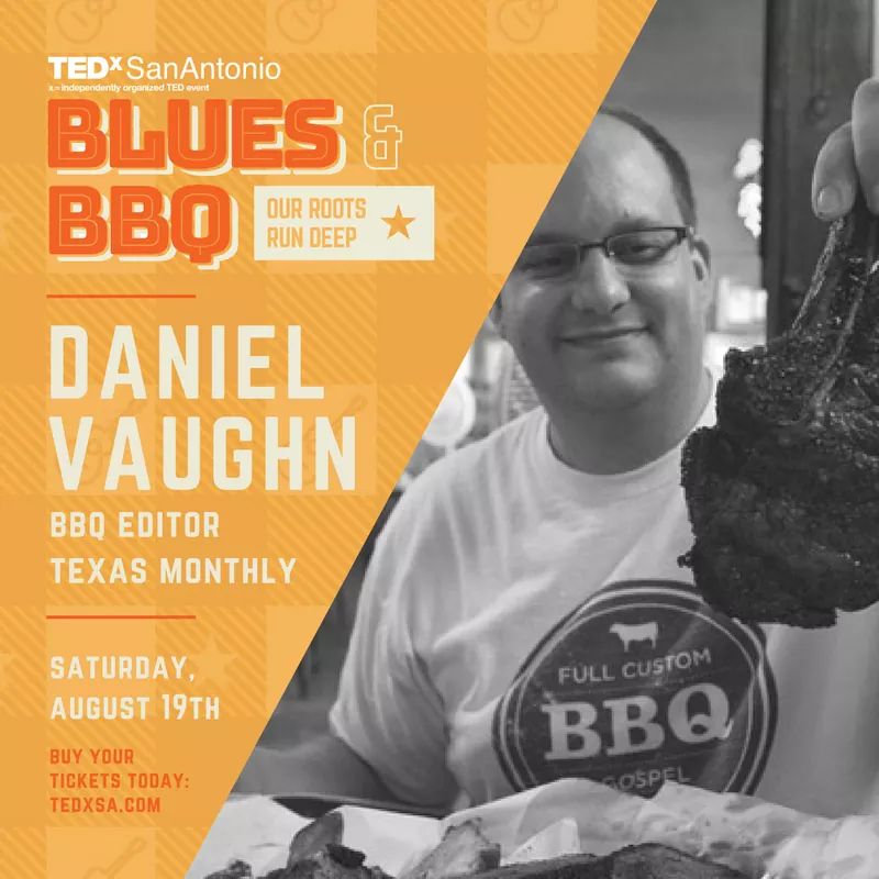 meatweeksatx's tweet photo. Wow! @BBQsnob's a guest speaker  @TEDxSanAntonio! Can't miss this one. #eatmeatrepeat https://t.co/14SlwjVrNl
