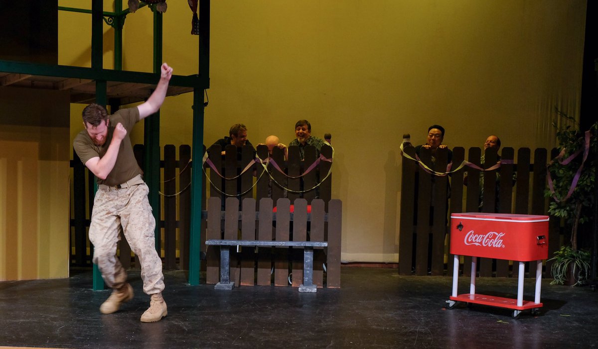 CoroPlayhouse's tweet photo. Come see why Benedick is so HAPPY! Much Ado About Nothing runs through the weekend &amp; until Aug 13 #CPHMuchAdo #Shakespeare #KillClaudio https://t.co/CDAsogklQe
