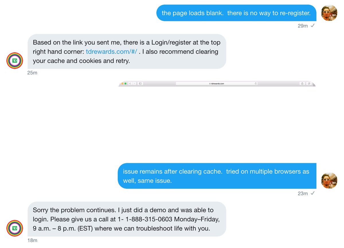 MeetJoeMak's tweet photo. @benry @TD_Canada If you call, they'll offer to troubleshoot your life! https://t.co/wkUe7juEHl