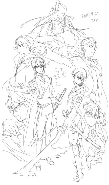 こないだちょろっとつぶやいた洋物学園魔法ファンタジー的なの楽しそうだったので調子にのって描いたらなんかゲームのパッケージみたいな落書きがな…ちょっとファンタジーっぽくない… 
