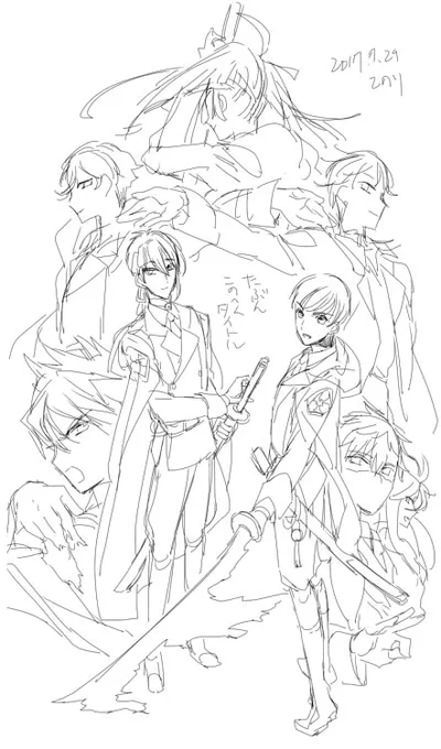 こないだちょろっとつぶやいた洋物学園魔法ファンタジー的なの楽しそうだったので調子にのって描いたらなんかゲームのパッケージみたいな落書きがな…ちょっとファンタジーっぽくない… 