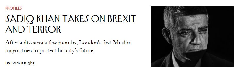 The New Yorker profiles London's Mayor Sadiq Khan - on sale now!