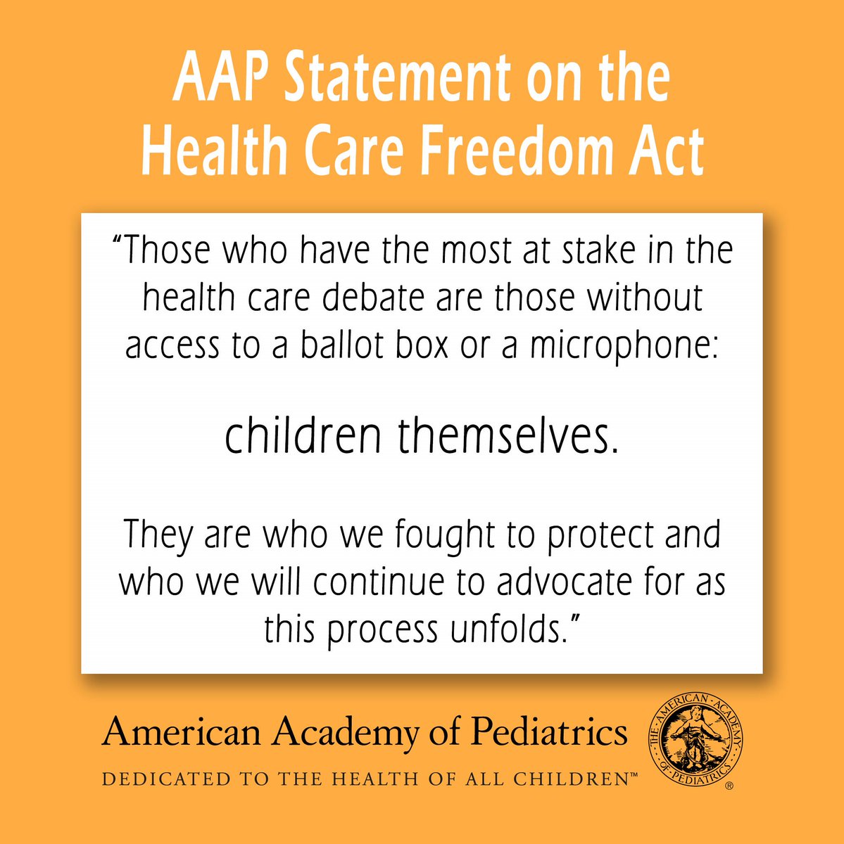 AmerAcadPeds's tweet photo. We turn now with renewed resolve toward bipartisan solutions to #KeepKidsCovered. Our statement: https://t.co/qyYSGOHU4q https://t.co/DroXLgqjks