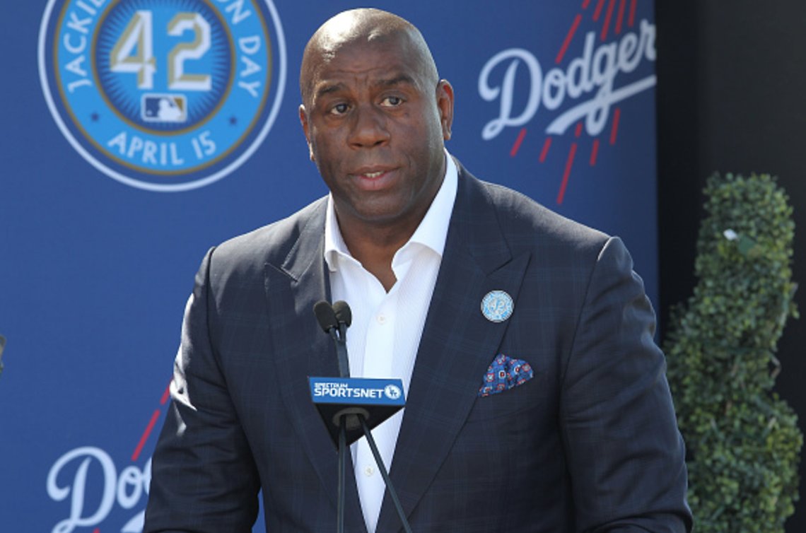 BleacherReport's tweet photo. Magic promises Dodgers will win the World Series this year https://t.co/2zmDsbUpqU https://t.co/lk7V8rCvwh