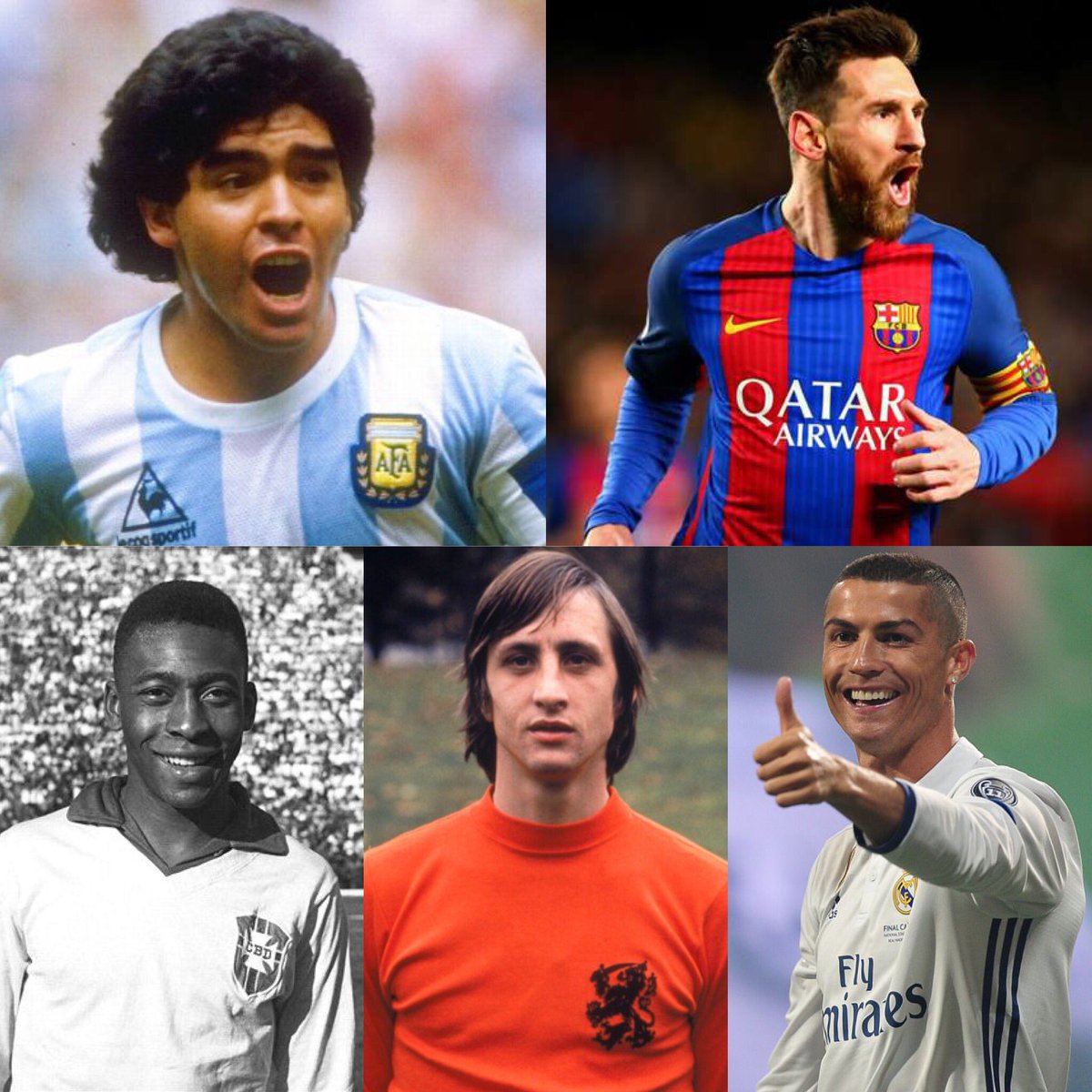 Football National Heros - Zidane, Ronaldo, Pelé, Maradona, Cruyff