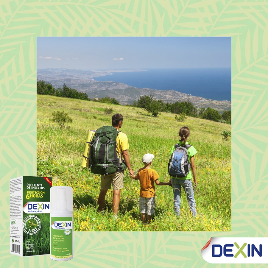 6h de protección frente a los mosquitos para toda la familia con el Repelente de Insectos #DEXIN con citriodiol y aloe vera.