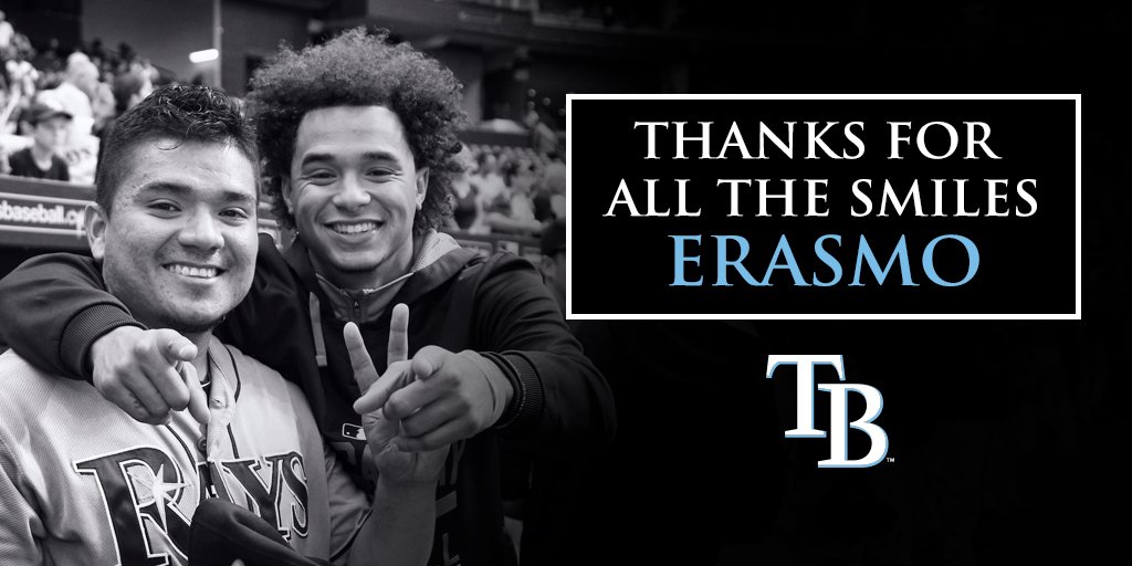 RaysBaseball's tweet photo. Thanks, Erasmo, and good luck! https://t.co/TUgoVERW1B