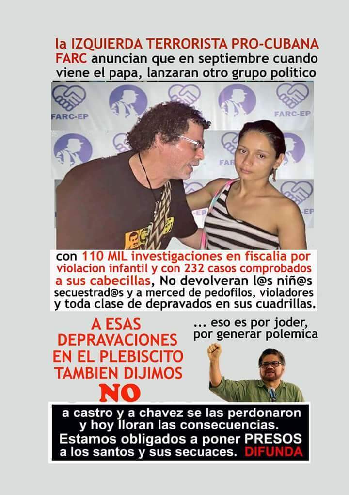 ninitabalcazarc's tweet photo. FARC Y SANTOS SOLO SE HAN BURLADO Y PISOTEADO AL PUEBLO COLOMBIANO, YA BASTA COLOMBIA DIJO NO A ESOS NARCO-ACUERDOS NO+ #FarcPrimeroCumpla https://t.co/O4b4CFwiAa
