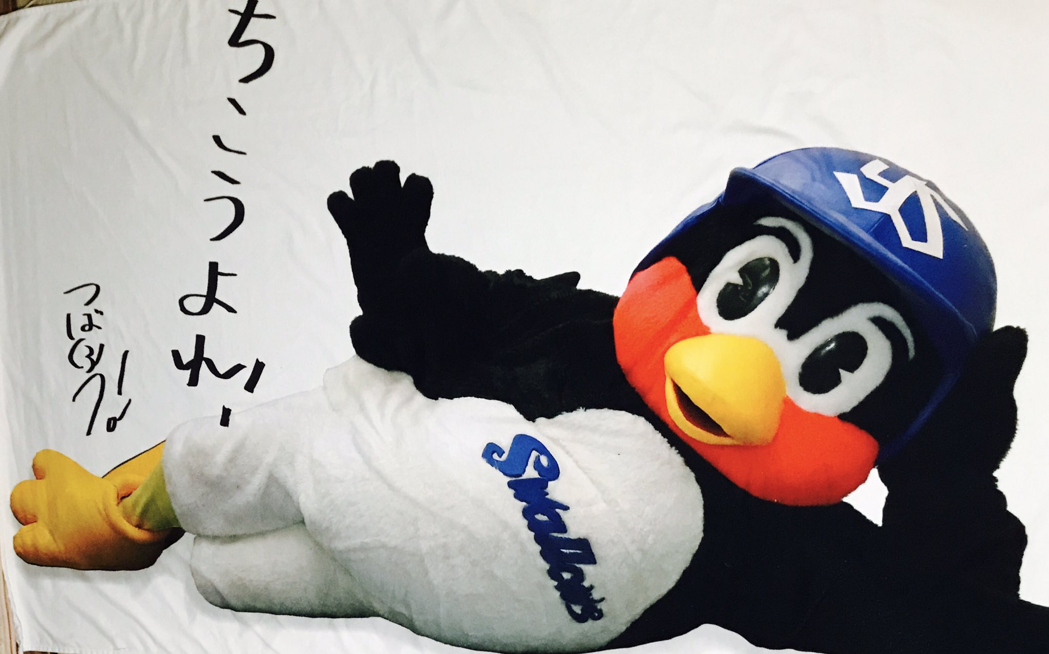 東京ヤクルトスワローズ つば九郎等身大タオルケット