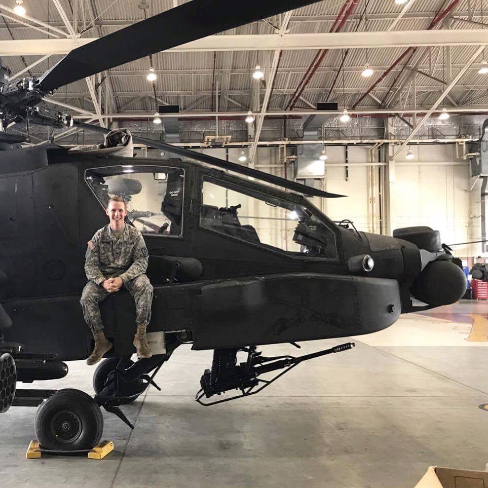 PhiGamFSU's tweet photo. Treasurer Jaimeson Steffens with an AH-64 Apache during summer training with the 1-6 Air Cavalry in South Korea

https://t.co/eYXEmNoAib https://t.co/8BUWTMaSQE