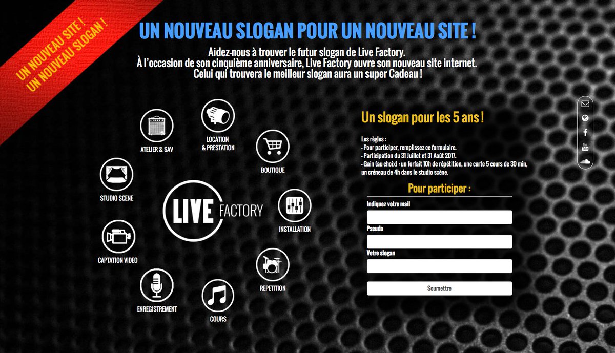 À l’occasion de ses 5 ans Live Factory sollicite votre imagination ! 
Plus d’infos sur livefactory.fr