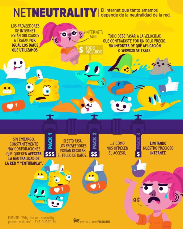 Una vez más el internet libre que tanto amamos está en peligro ¿Qué es #NetNeutrality y por qué es tan importante defenderla? vía <a href="/pictoline/">pictoline</a>