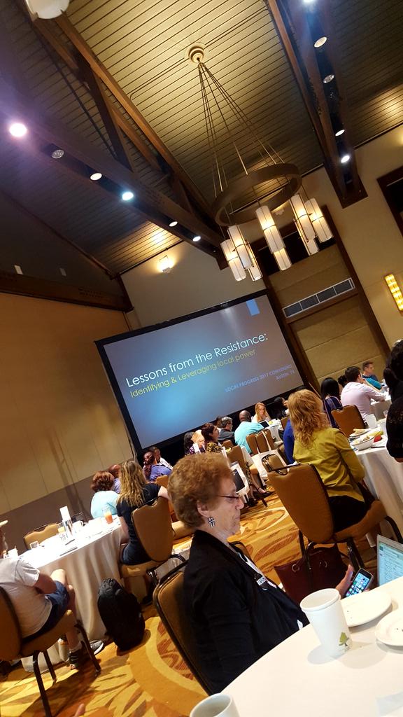 RashidaTlaib's tweet photo. About to begin my training on leveraging local power @LocalProgress convening in Austin. #LocalResistance https://t.co/PHebAp7I2L