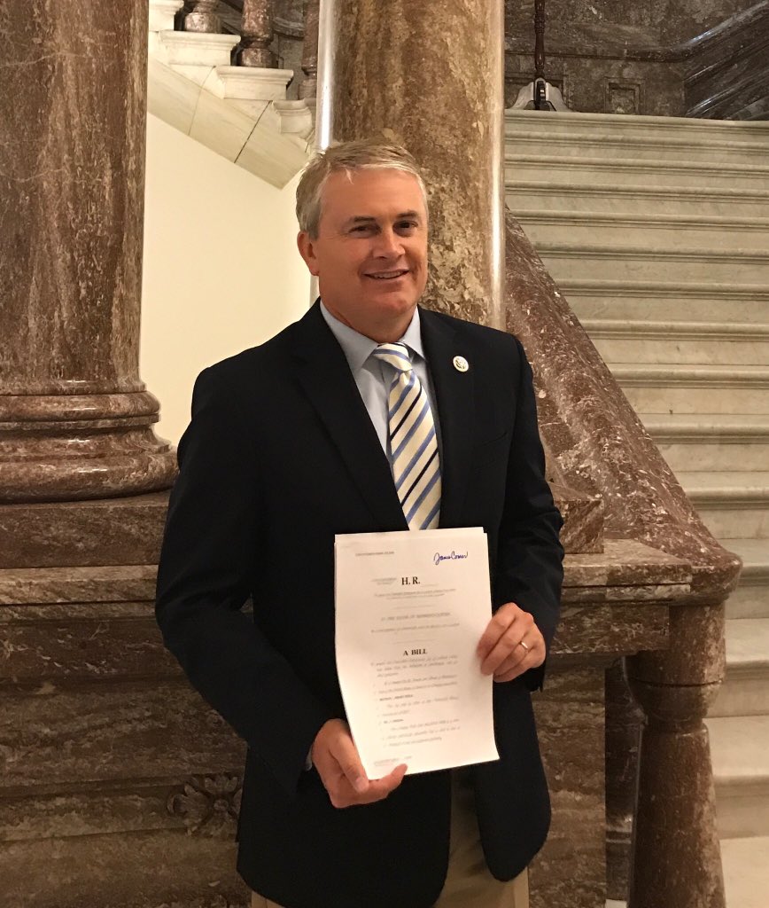 JamesComer's tweet photo. Filed Industrial Hemp Farming Act. Thx 2 co-sponsors @BobGoodlatte6 @RepThomasMassie @jaredpolis (My 1st bill in DC) https://t.co/tcsu89iWqa