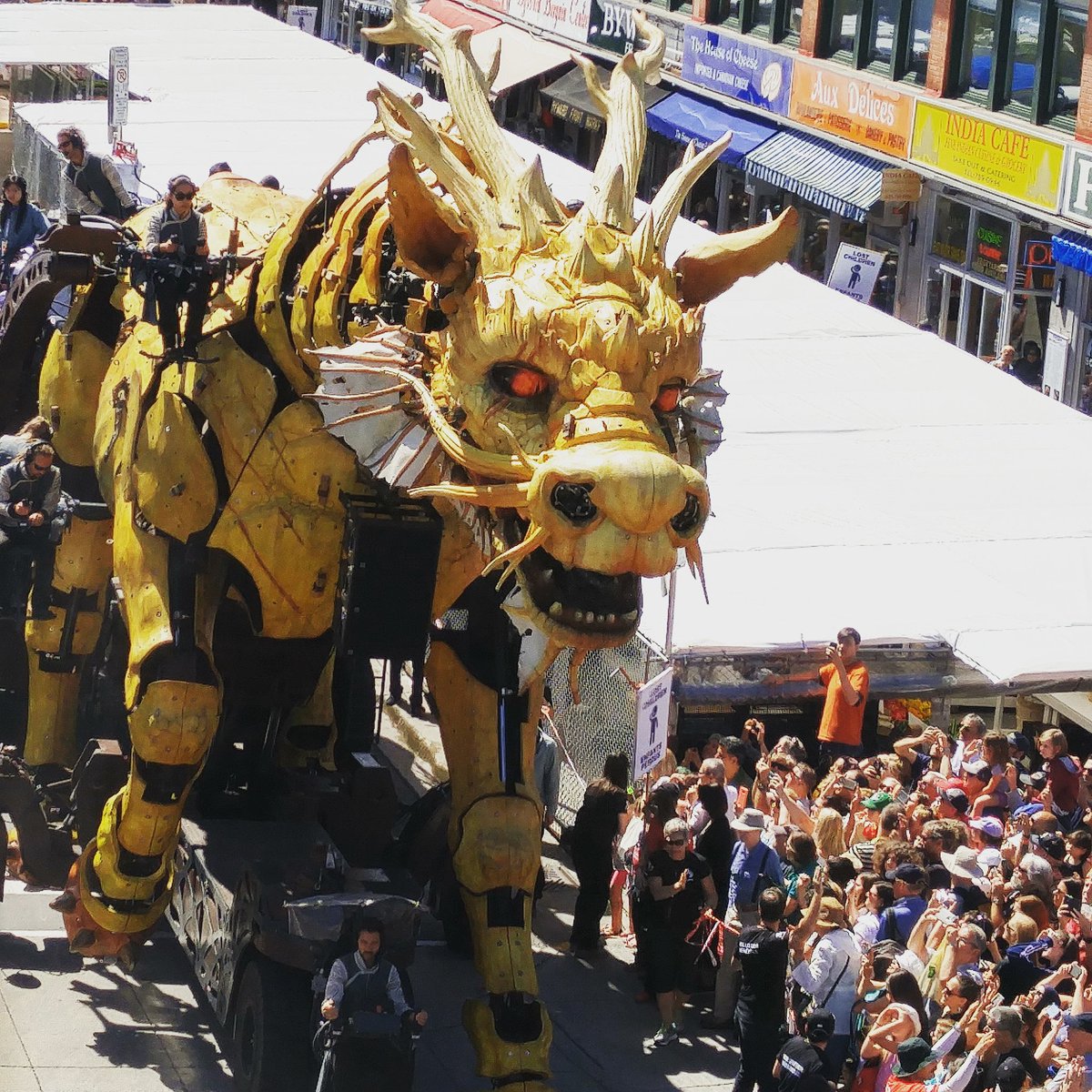 DanKatz_ott's tweet photo. It's one thing to read about dragons, and another to meet them #LaMachine #ottawa2017 https://t.co/vjdz2ICECd