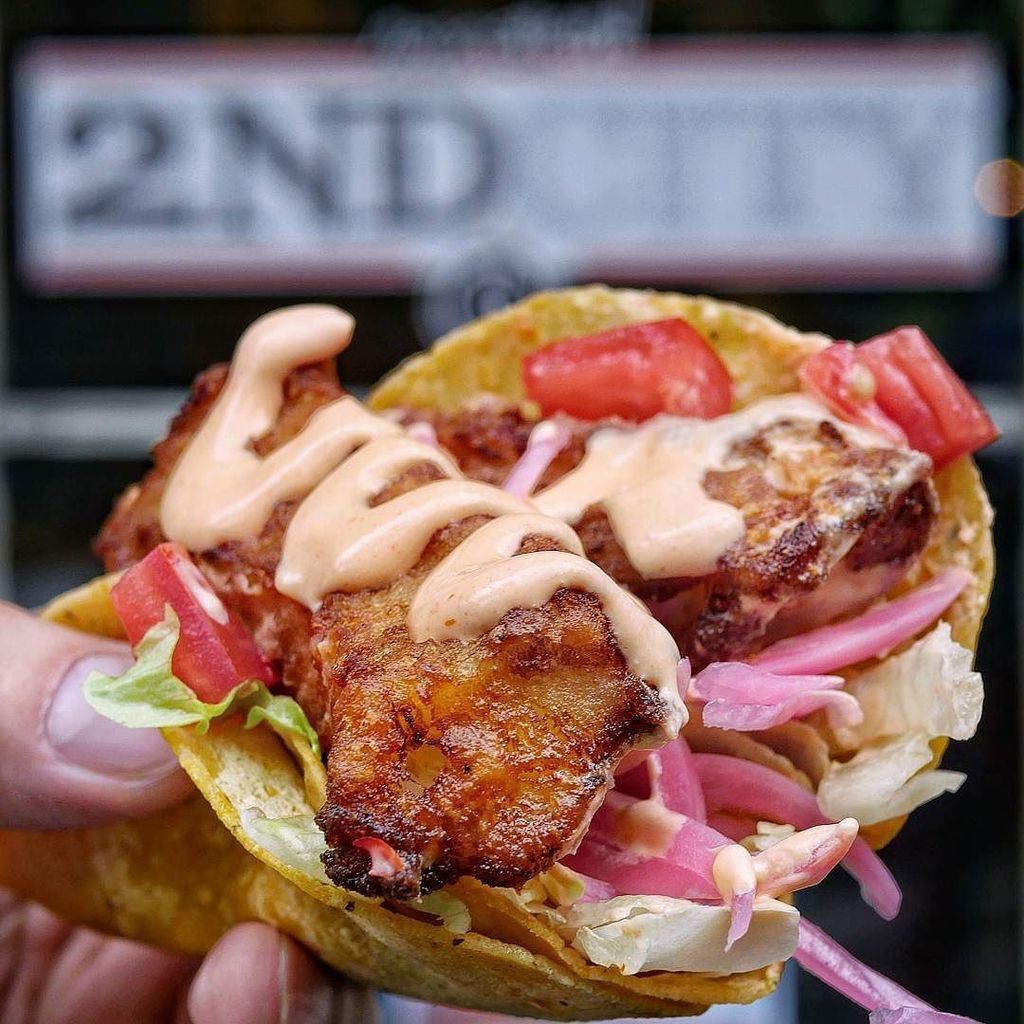 omgitsbomb's tweet photo. ๐ต๐ญ๐ฎ๐ #lowkey u can now get "Pink Tacos" @2ndCityNYC #tacos #fish #amasian #westvillage https://t.co/XvaNQCpvUp https://t.co/2wrs5FPv1S