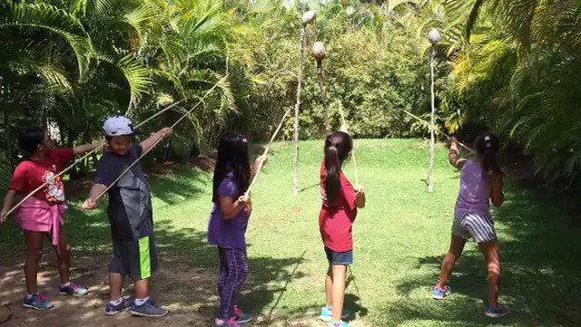 YMCAHonolulu's tweet photo. Our @kaimukiymca campers are practicing their spear throwing skills this week! #becausey808 #bestsummerever https://t.co/uqaN5tuBoG https://t.co/3Bw623qPIQ