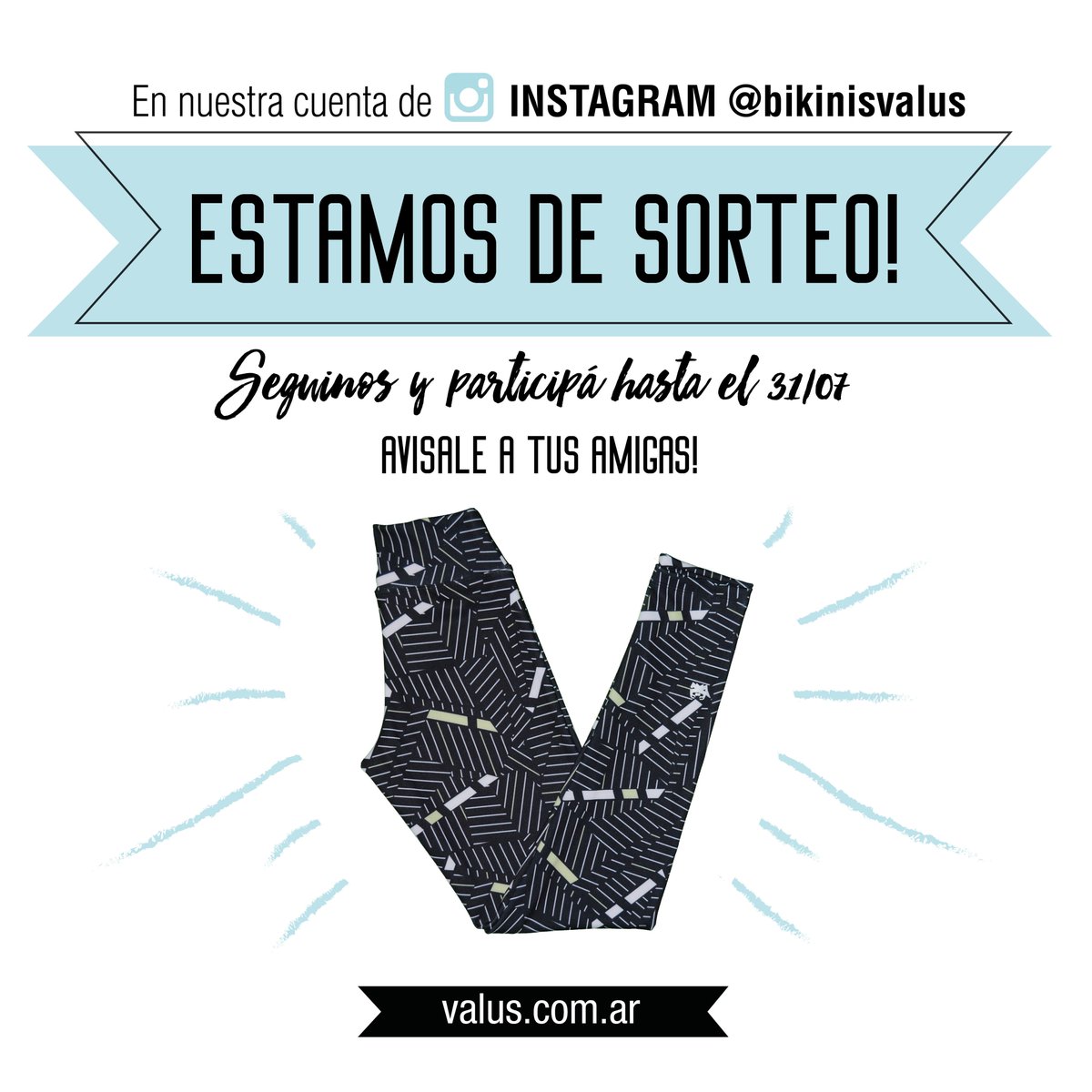 valusoficial's tweet photo. #SORTEO en nuestra cuenta de #Instagram @bikinisvalus ¡Conectate y participá hasta el 31/7! ¡Avisale a tus amigas! #BuenViernes https://t.co/W6te43sWUF