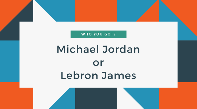 agentimpressme's tweet photo. The big debate...who's the best of all time? #michaeljordan #lebronjames #realestate #marketing #themodernagent https://t.co/CNV0R0VKUb