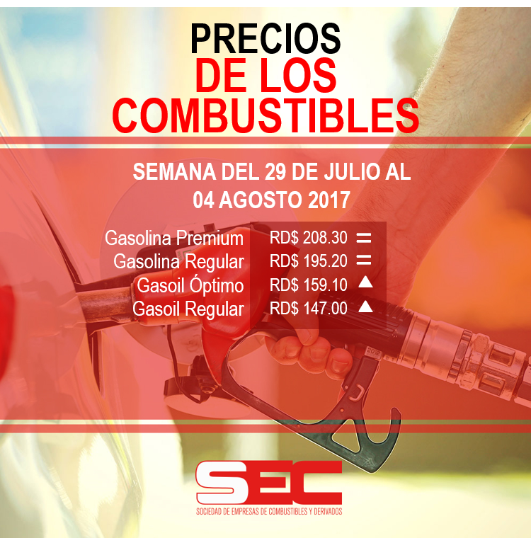 SEC_RD's tweet photo. Los precios de las gasolinas se mantienen, mientras que el gasoil aumenta RD$ 2.00, para la semana del 29 de julio al 04 de agosto. https://t.co/FnPDqpCIo4