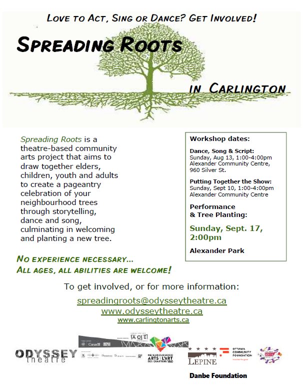 RiverWardRiley's tweet photo. Interested in participating in a theatre production in Carlington? @OdysseyTheatre's Spreading Roots is looking for participants! https://t.co/EH5mYJeyPA