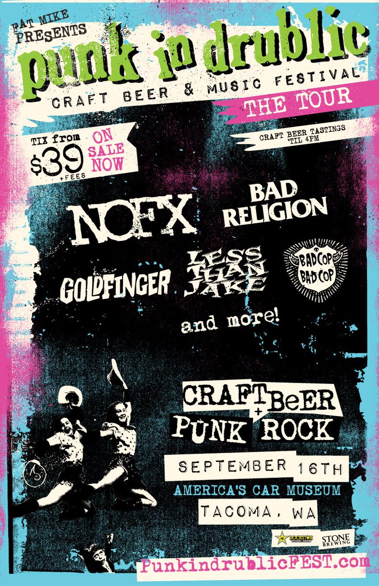 NOFXband's tweet photo. Tickets for 'Punk In Drublic Beer &amp; Music Fest' in Tacoma and Boise on sale now! https://t.co/mHqJr3CLJO https://t.co/6uvsbnlNWi