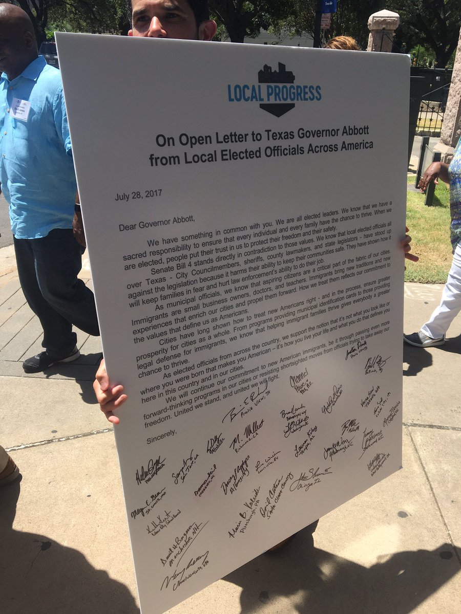 EricCovey's tweet image. Honored to stand as an ally with my #Texas colleagues &amp;amp; electeds from across the country against SB 4 #LocalProgress17