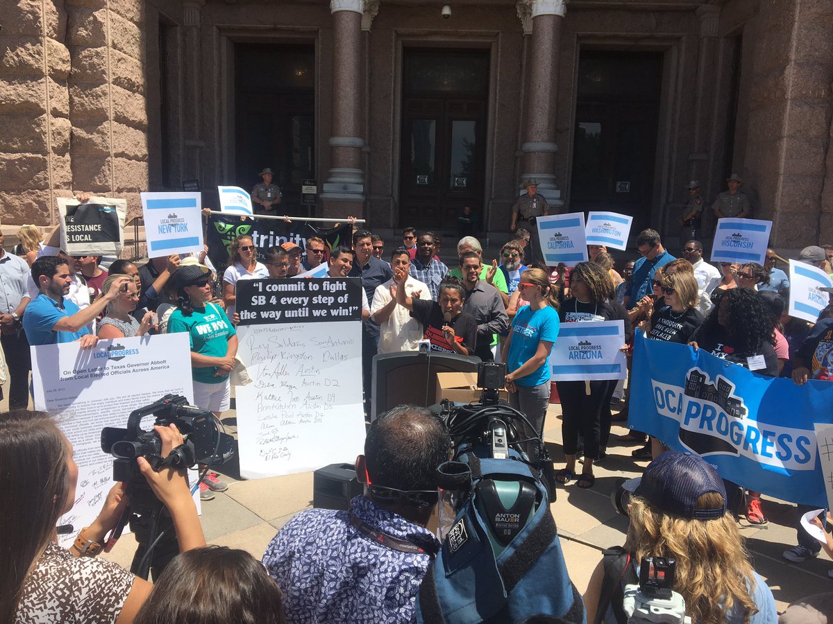 EricCovey's tweet image. Honored to stand as an ally with my #Texas colleagues &amp;amp; electeds from across the country against SB 4 #LocalProgress17
