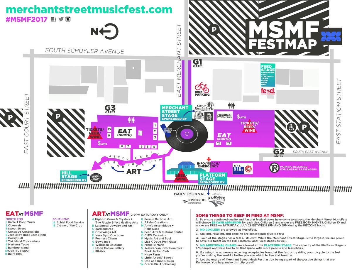 KankakeeChamber's tweet photo. Here's the @KankakeeMSMF map. #kankakeecounty #visitkankakeecounty #music #msmf2017 https://t.co/ohsXM1oagm